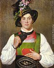 Franz Von Defregger A Young Man In Tyrolean Costume painting
